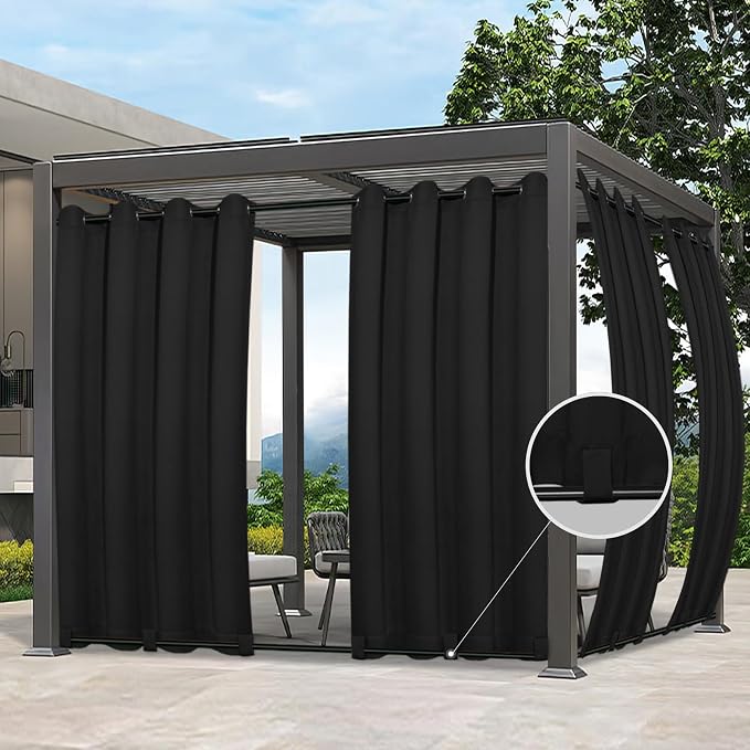 Easy-Going Outdoor Curtains for Patio 1 Panel, 54x84 inch, Weatherproof Privacy by Easy-Going