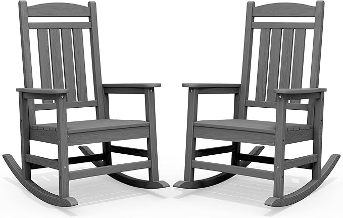 SERWALL Outdoor Rocking Chair Set of 2, Oversized Patio Rocking Chair, Yard | by SERWALL