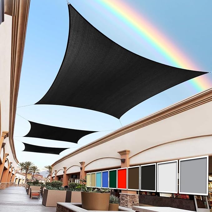 Royal Shade 21' x 22' Black Rectangle Square Sun Shade Sail Order to Make by RoyalShade