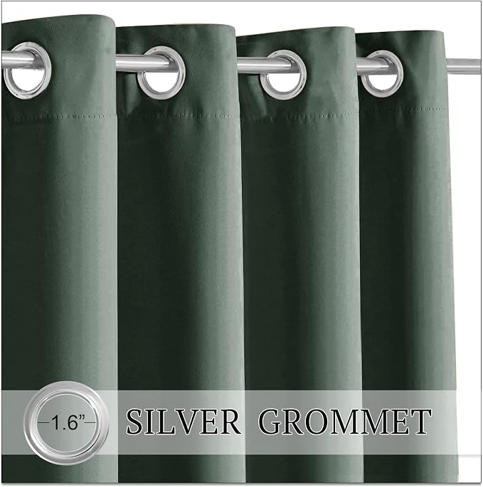 RYB HOME Outdoor Curtains 2 Panels, Waterproof Windproof Blackout Curtains - Image 4