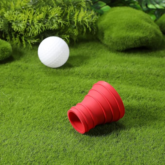 NUOBESTY Golf Pick-up Suction Cup Grabber Rubber Golf Ball Retriever Picker Upper for Putter Tool Accessories (Red)