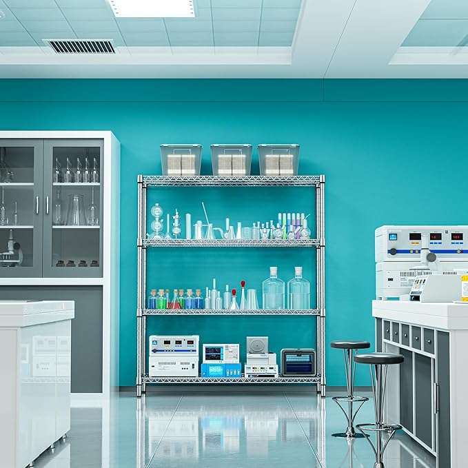 M MZG 2800 LBS 59" W 4 Tier Storage Shelves Rack Metal Wire Shelving Unit - Image 4