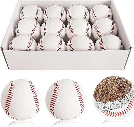 GKK Baseball 12 Pack Balls Training Baseballs 9 inch TeeBall Safety Baseballs for Youth/Adult Baseball Soft Toss, Batting, Fielding, Hitting, Pitching, Practice(One Dozen)