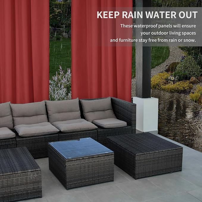 Easy-Going 100% Waterproof Outdoor Curtains 54x108 inch, Gazebo and Pergola 2 - Image 4