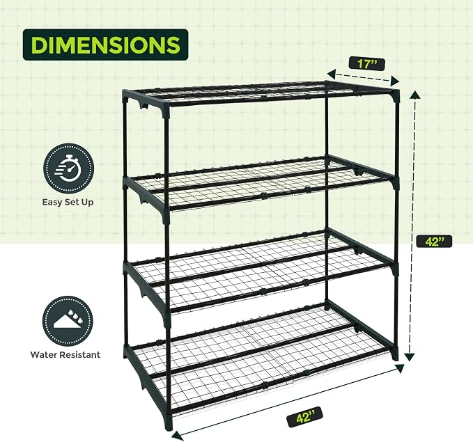 EAGLE PEAK Greenhouse Shelving Staging Double 4 Tier, Outdoor/Indoor Plant - Image 3