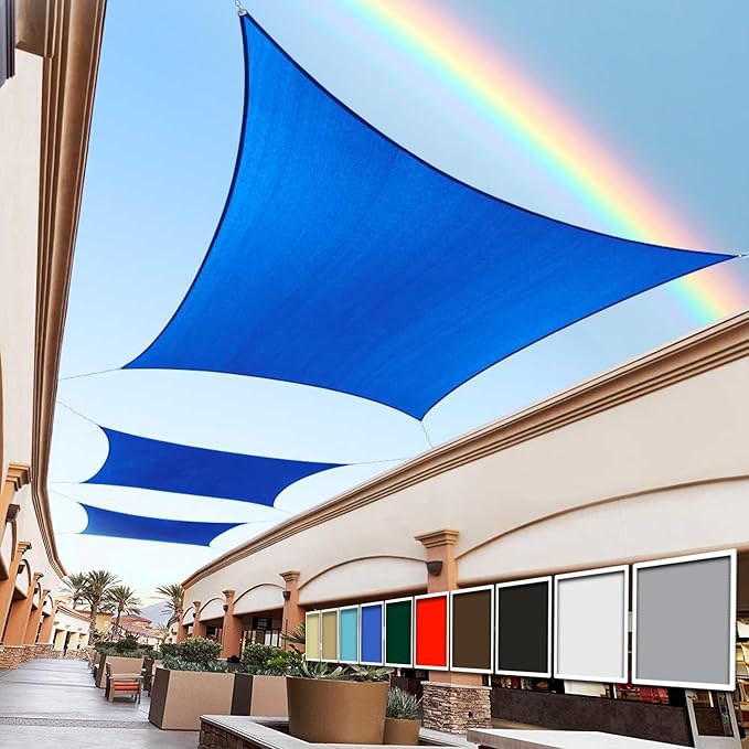 Royal Shade 8' x 19' Custom Size Blue Rectangle Sunshade Sail by RoyalShade