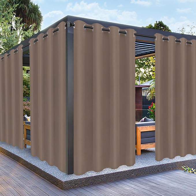 PureFit Outdoor Curtains for Patio Waterproof Weatherproof Outside Curtains | by PureFit