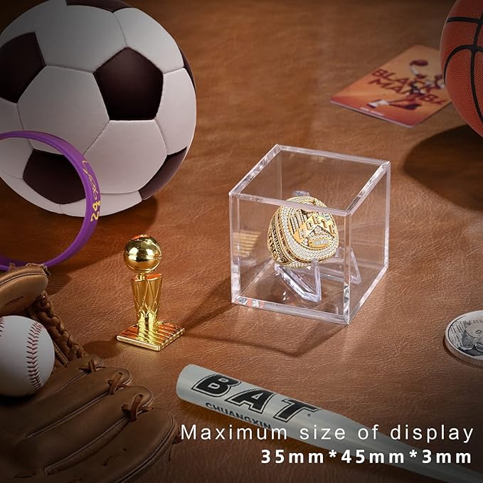 Championship Ring Display Case,Acrylic Display Box and Holder for Super Bowl Rings, Championship Rings, and Baseball Rings,for Collectors and Enthusiasts,3pcs