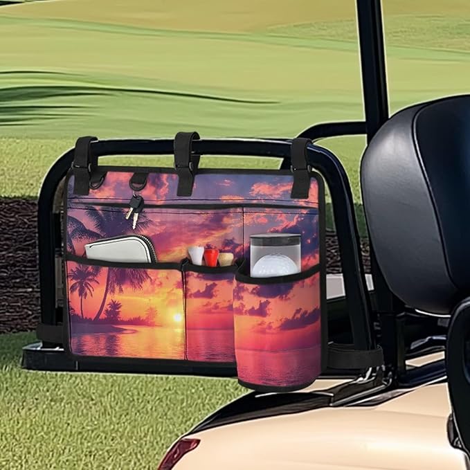 Fashion Golf Cart Rear Seat Organizer Lightweight Storage Bag Accessories for Club Car, Wheelchair and Walker