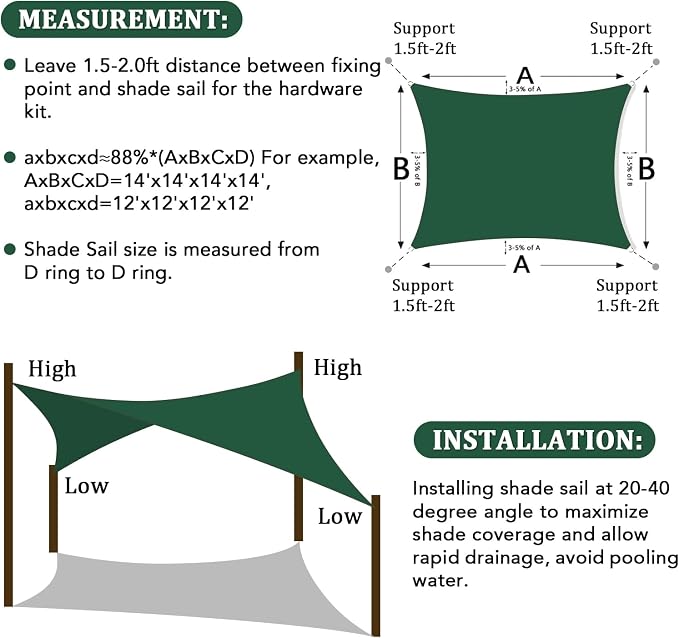 Shade&Beyond 7'x11' Sun Shade Sail Canopy Rectangle, UV Block Breathable Curved - Image 6