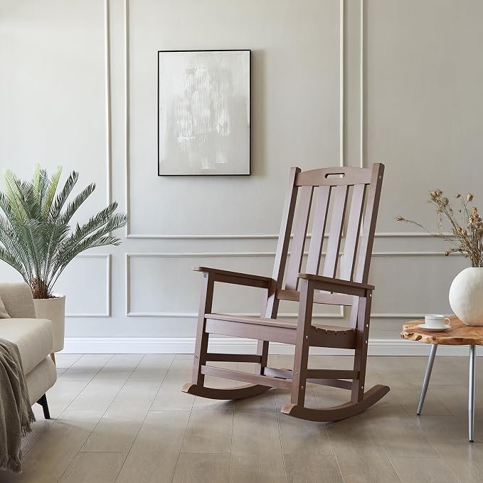 Oversized Outdoor Rocking Chair, HDPE Porch Rocker | High Back Rocking Chairs - Image 2