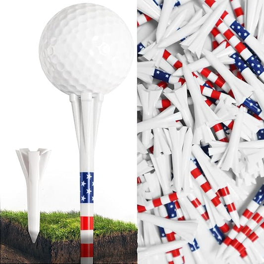 FINGER TEN Unbreakable Golf Tees Plastic 80 3 1/4" or 2 3/4" Driver Tees with 20 1 1/2" Iron Tees Assorted Pack, Low Resistance & Consistent Height Long Short Tees with Bright Colors