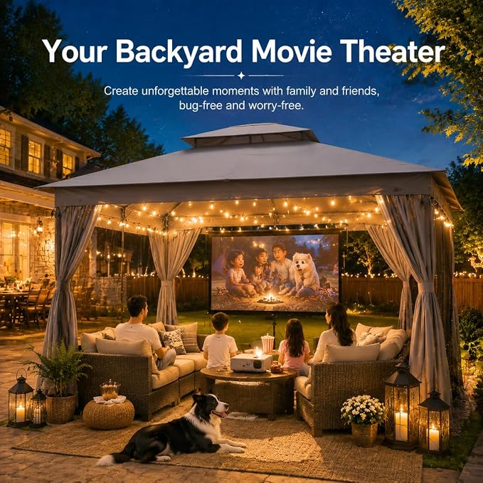 10'x10' Outdoor Gazebo, Metal Frame Heavy Duty Patio Canopy Tent Shelter - Image 2