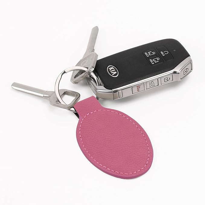 LaserGram Oval Keychain, Golf Ball, Personalized Engraving Included (Pink)