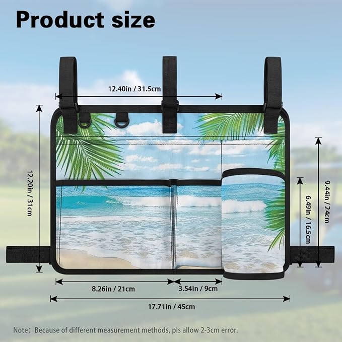 Fashion Golf Cart Rear Seat Organizer Lightweight Storage Bag Accessories for Club Car, Wheelchair and Walker