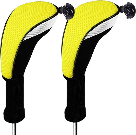 Golf Club Head Covers for Woods and Driver Hybrids Fairway Value Pack Protective Clubs Headcovers with Interchangeable No.Tags 1 3 5