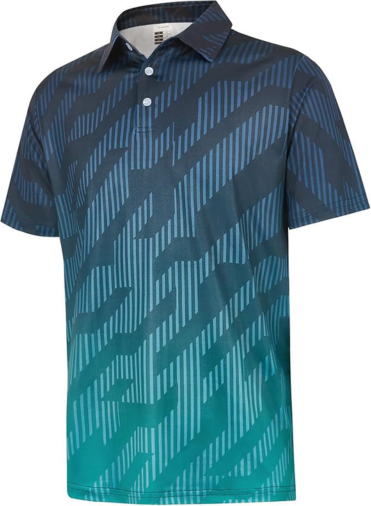 zeetoo Men's Polo Shirts Hawaiian Golf Polos Shirts Short Sleeve Performance Moisture Wicking Mens Golf Shirts