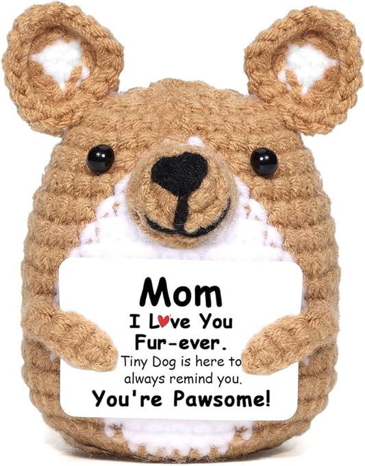 AICase Funny Dog Gifts for Mom from Daughter Son, Mothers Day Birthday I Love You Handmade Crochet Christmas Cute Small Things Stuff Presents for Women Corgi Lovers Easter Mama Mother in Law