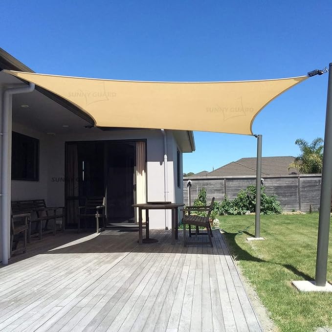 SUNNY GUARD Custom Size 10'x12' Sand Sun Shade Sail Rectangle UV Block Shade by SUNNYGUARD