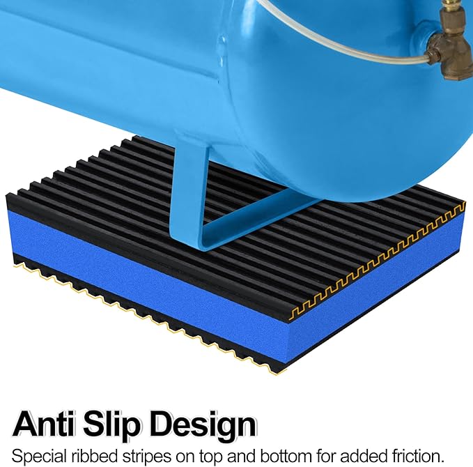 8 Pack Anti Vibration Pads for Washing Machine 2"x2"x7/8", Sound Isolation Vibrating Pad Ribbed Rubber Damping Mat EVA Center for Air Compressors, Conditioner, Treadmill, HVAC Washer Dryer
