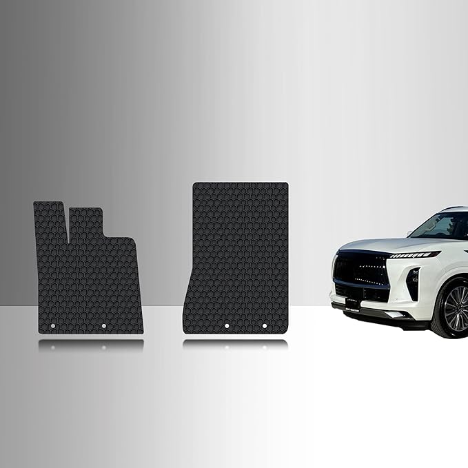 TOUGHPRO Floor Mats Accessories (Front Mats) for Infiniti QX80 All Weather Heavy Duty (Made in USA) Black Rubber 2025 2026