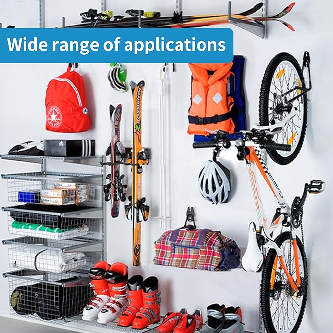 2 Pack Garage Storage Utility Hooks，Garage Garden Tool Organizer，Steel Wall Mount Hooks, Garden Small U Hooks (Type O-Black)