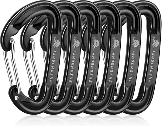 6pcs Small Carabiner Clips, 9KN (2023lbs) Heavy Duty, Lightweight Carabiner for Camping, Hiking, Keychain, Gym, Dog Leash