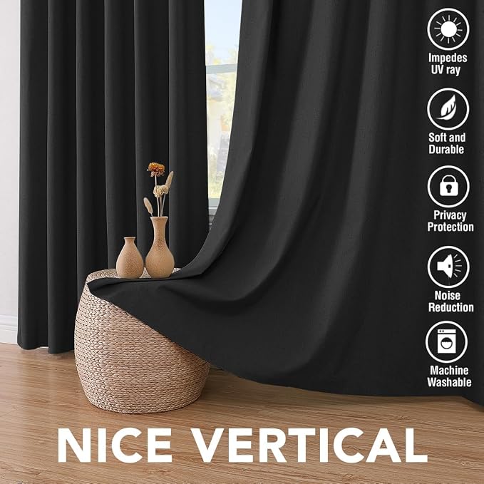 H.VERSAILTEX Blackout Curtains Linen Curtains 120 inches Long 100% Black Out - Image 7