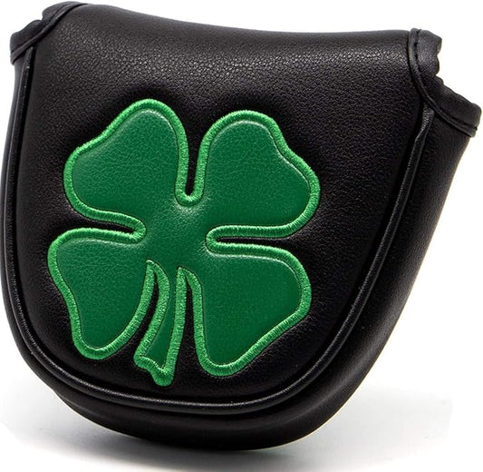 4 Leaf Clover Golf Mallet Putter Cover Headcover Club Protector Magnetic Clover for Odyssey 2ball,Red Oworks,Stroke Lab,Scotty Cameron,Taylormade Putters