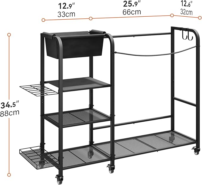 niffgaff Golf Bag Organizer Golfing Storage Stand for Garage Golf Bags Golfing Rack with Wheels Black