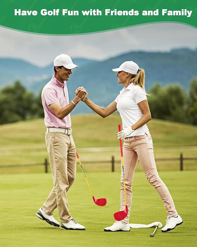 HOTWIND 6 Pack Oversized Red Golf Clubs Lightweight Carbon Shaft Built for Fun and Easy Play