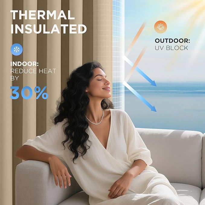 Joydeco Blackout Patio Sliding Door Curtains, Privacy Room Divider Curtains | - Image 5