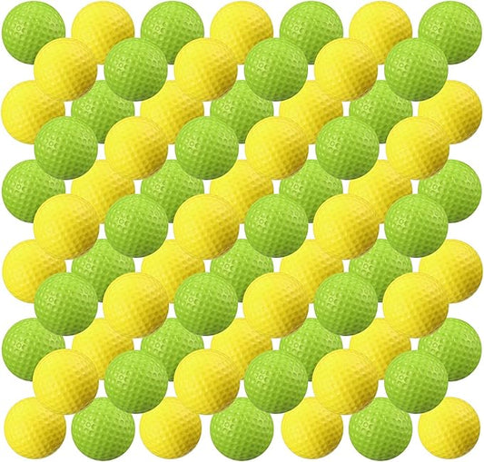 Junkin 80 Pcs Foam Golf Balls Rubber Practice Balls Realistic Feel and Flight Sport Training for Indoor or Outdoor Backyard Golf Training