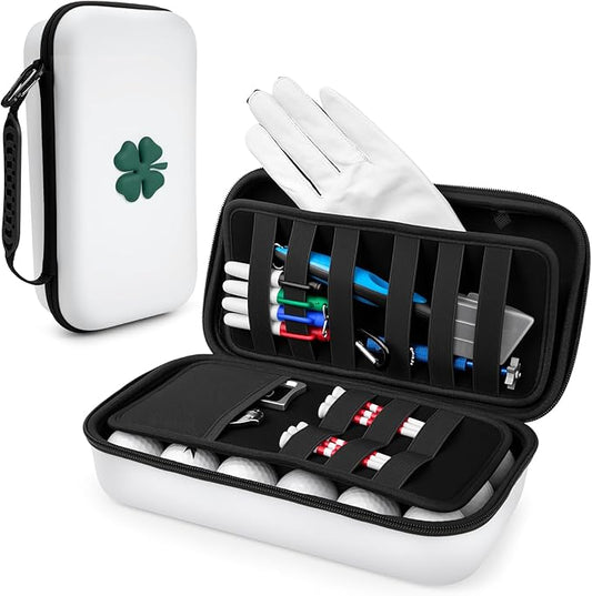 Golf Glove Holder Case with Glove Shaper - Golf Accessories Organizer for Men & Women, Premium Protective Storage Case with Carabiner Fits Golf Bags, Golf Gifts for Men