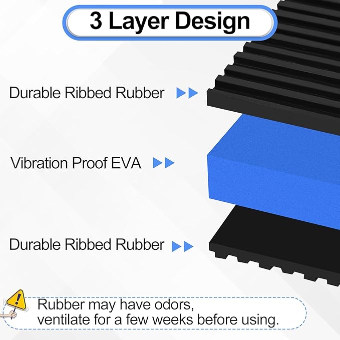 8 Pack Anti Vibration Pads for Washing Machine 6"x6"x7/8", Sound Isolation Vibrating Pad Ribbed Rubber Damping Mat EVA Center for Air Compressors, Conditioner, Treadmill, HVAC Washer Dryer