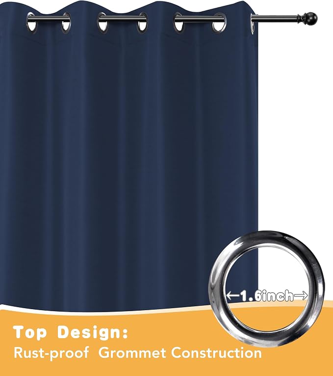 HolidayIdeas Outdoor Curtains for Patio Waterproof 4 Pcs 54x95 Inch Navy | - Image 4