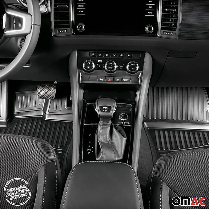 OMAC Floor Mats for VW e-Golf 2015-2019 Car Mats All Weather 3D Custom Fit Rubber Mat Waterproof Odorless TPE Floor Liners Laser Measured Non-Slip (Black)