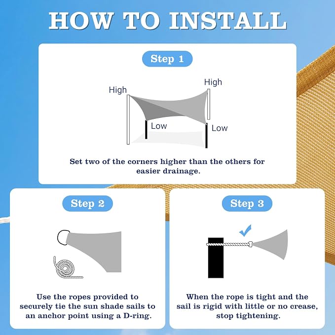 HappyTrends Sun Shade Sail, UV Protection Beach Shade Canopy Wind Sail | Heavy - Image 6