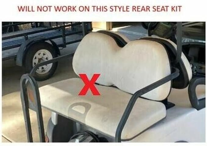 Huskey 4PCS Golf Cart Front/Rear Seat Covers for EZGO Freedom TXT 2014+, Valor Custom Two-Tone Black Diamond Stitching with Black Piping, Marine Grade Vinyl Material, Staple on Design