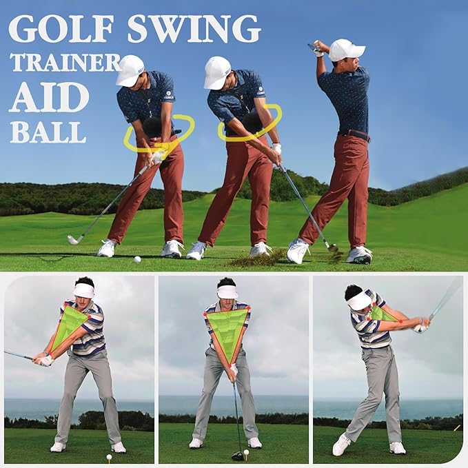 Golf Training Ball Smart Ball Golf Training Aid Inflatable Swing Training Ball with Inflator Pump and Adjustable Lanyard,Assist Golf Swing Trainer Golf Swing Assistant for Beginner