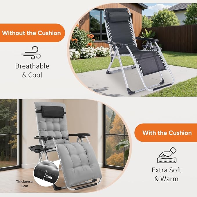 Premium Outdoor Chaise Lounge Chairs, Oversized Zero Gravity Chair, Lawn Chair - Image 6