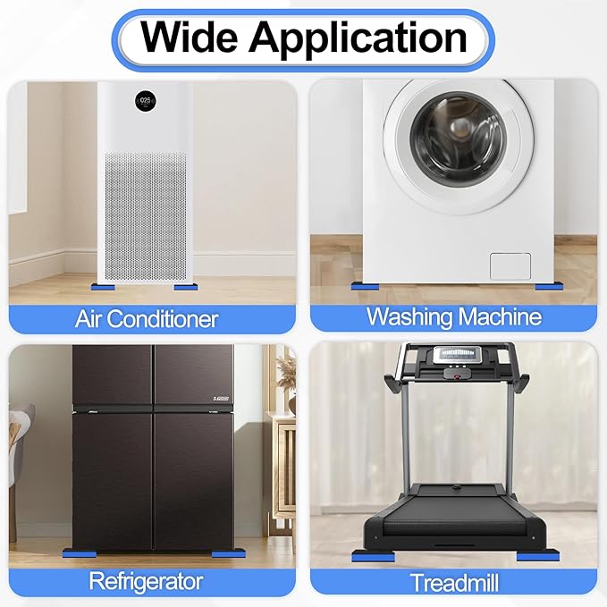 4 Pack Anti Vibration Pads for Washing Machine 2"x2"x7/8", Sound Isolation Vibrating Pad Ribbed Rubber Damping Mat EVA Center for Air Compressors, Conditioner, Treadmill, HVAC Washer Dryer