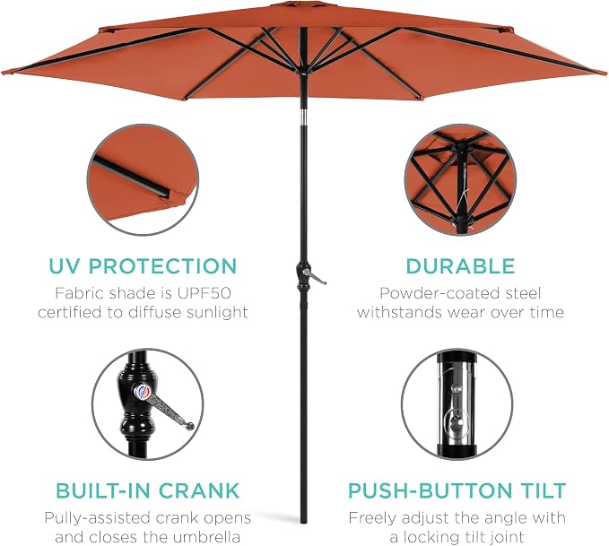 Best Choice Products 10ft Outdoor Patio Umbrella, Outdoor Table Umbrella - Image 5