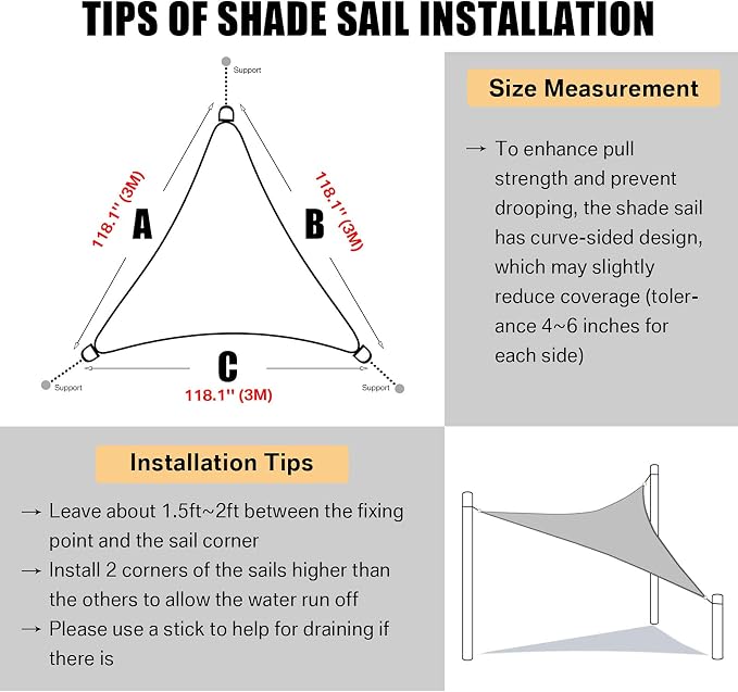 NeWEEN Triangle Shade Sail Sun Shade - Image 5