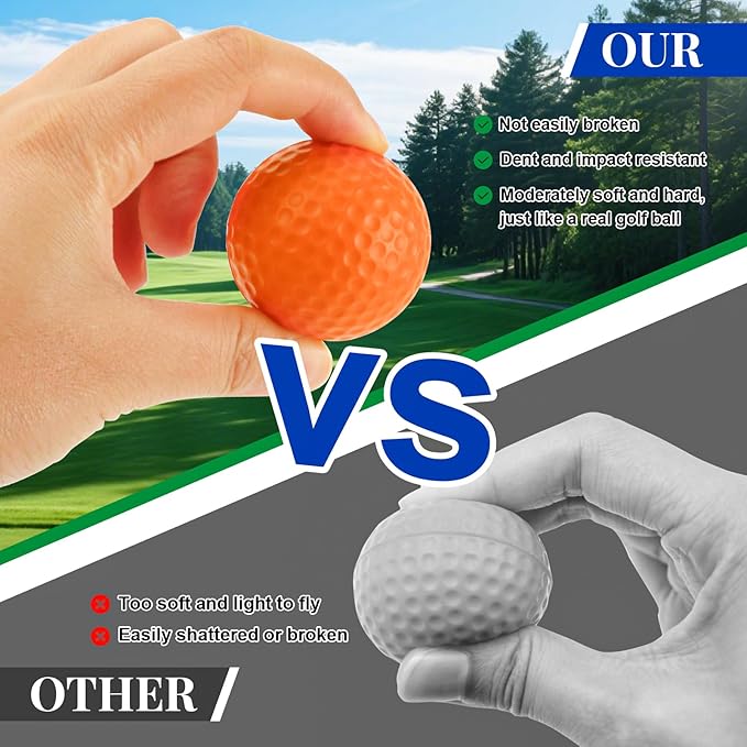 20 Pack Practice Golf Balls,41mm Foam Golf Balls,Limited Flight Design with Realistic Feel Durability,Perfect for Indoor or Outdoor Golf Training,Backyard Drills