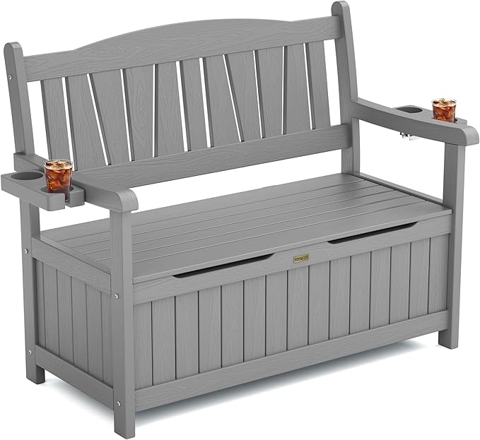 YEFU Outdoor Bench, Heavy Duty Garden Storage Bench, Weatherproof, Weatherproof by YEFU