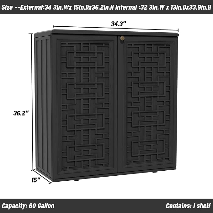 Mrosaa Outdoor Storage Cabinet Waterproof - Image 5