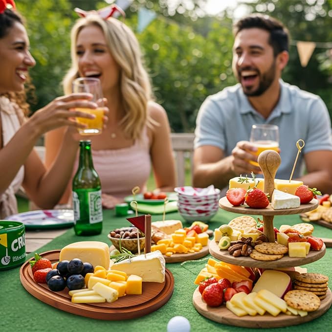 Golf Cheese Board Gift Set Party Favor Prizes Charcuterie Wood Board with Knives and Box for Dad Grandpa Party Tournament Game(Carbonized Bamboo Wood, Golf)