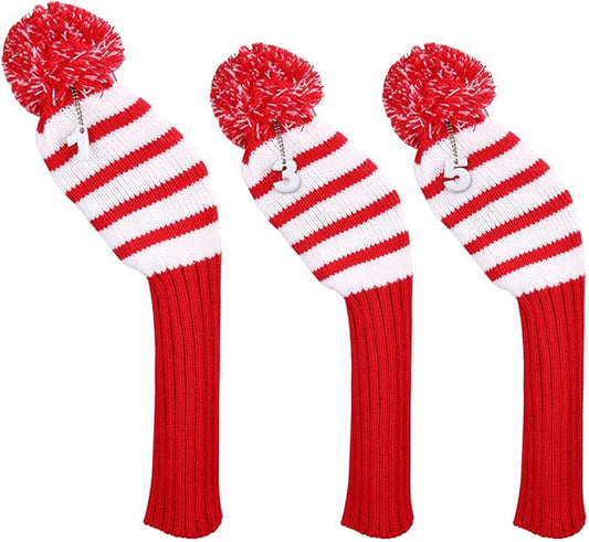 Golf Head Covers for Driver Woods Fairway Hybrids, Long Neck Golf Club Headcovers Set with Number Tags 1 3 5（3pcs）