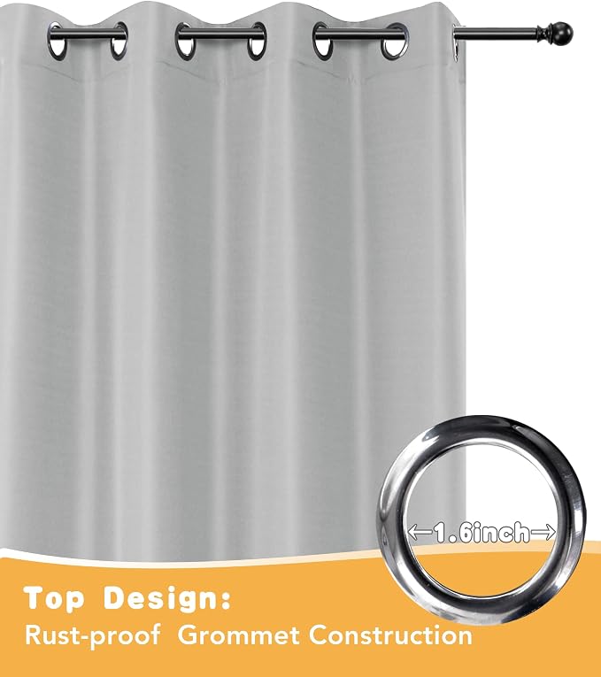 HolidayIdeas Outdoor Curtains for Patio Waterproof 4 Pcs 54x108 Inch Silver | - Image 4